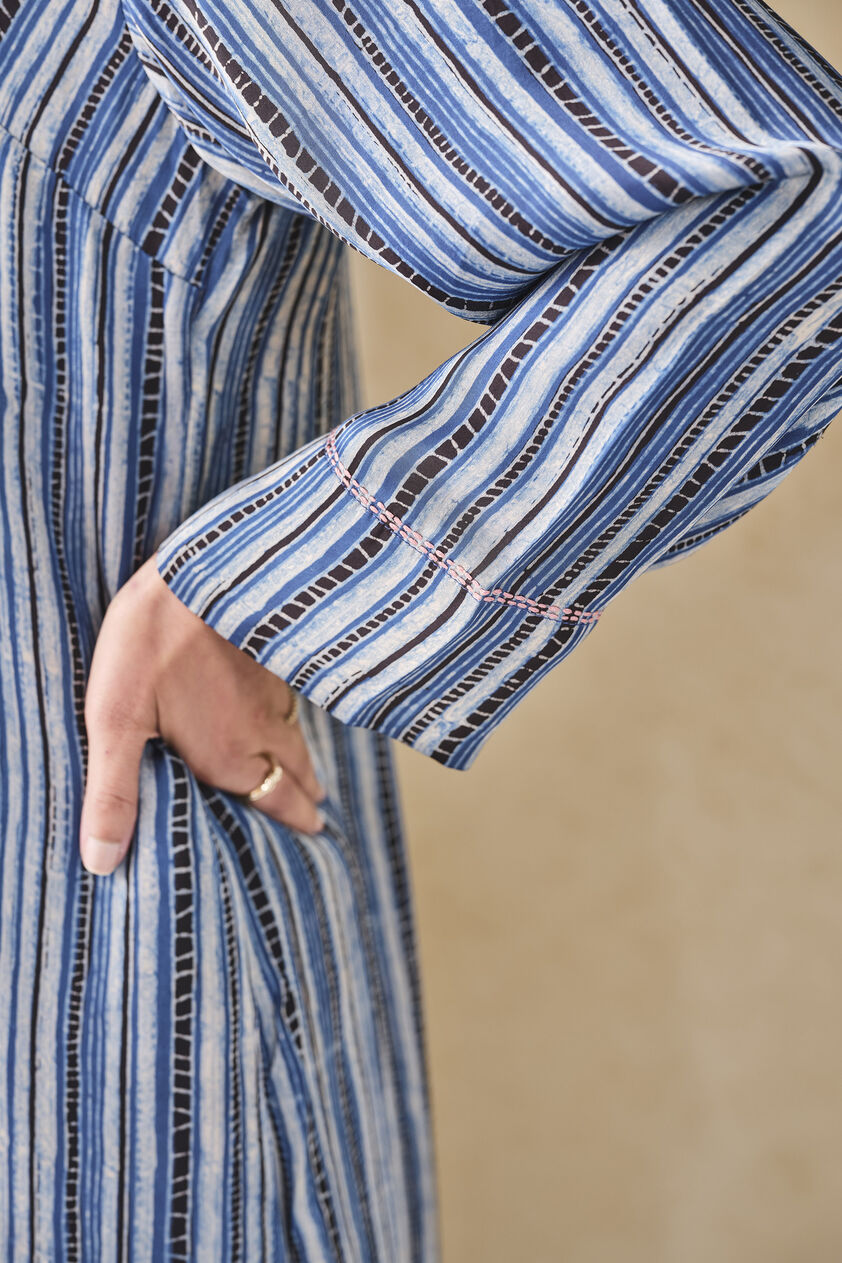Freshwater Handcrafted Ajrakh Co-ord - Blue, Blue, image 6